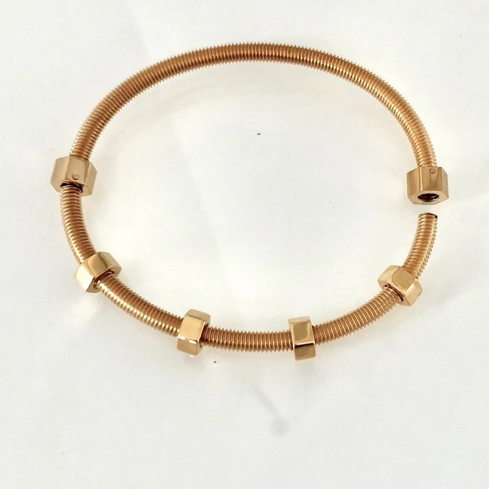 Gold Nuts and Bolts Bracelet